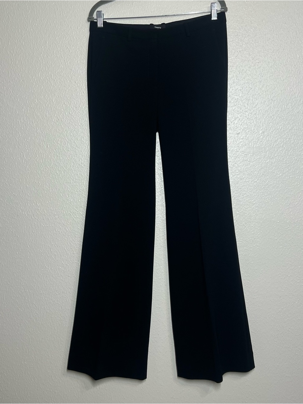 Theory Pants Demitria 2 Admiral Crepe Womens Size 8 Black Career Trousers